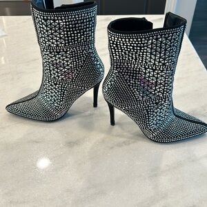 Rhinestone High Heel Boots